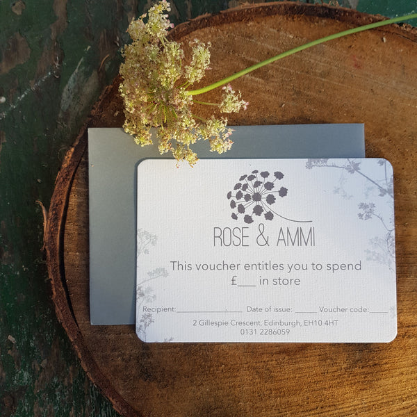 Rose and Ammi gift voucher - Rose and Ammi Flowers Edinburgh florist