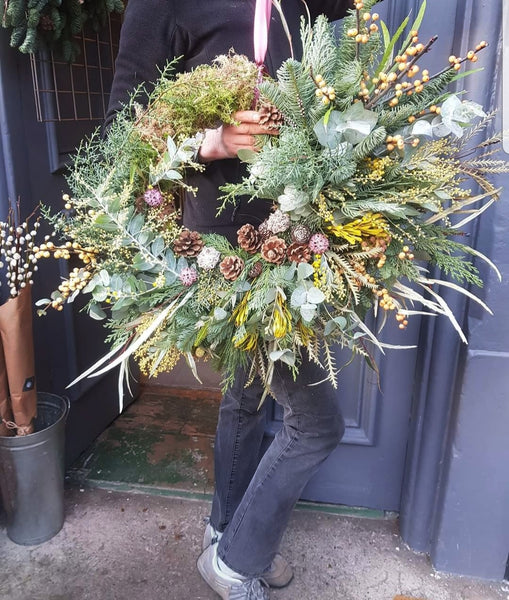 Luxury fresh Christmas Wreath - pre-order now for delivery/collection from 7th December - Rose and Ammi Flowers Edinburgh florist