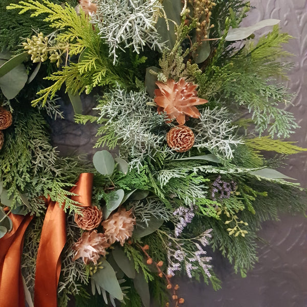 Luxury fresh Christmas Wreath - pre-order now for delivery/collection from 7th December - Rose and Ammi Flowers Edinburgh florist