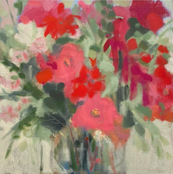 Painting by Amelia McComb - Flowers from a friend - Rose and Ammi Flowers Edinburgh florist