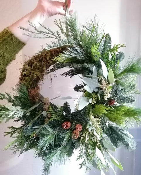 Luxury fresh Christmas Wreath - pre-order now for delivery/collection from 7th December - Rose and Ammi Flowers Edinburgh florist