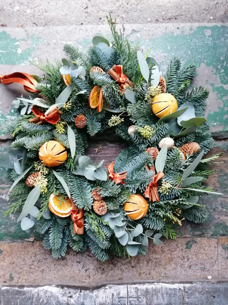 Luxury fresh Christmas Wreath - pre-order now for delivery/collection from 7th December - Rose and Ammi Flowers Edinburgh florist