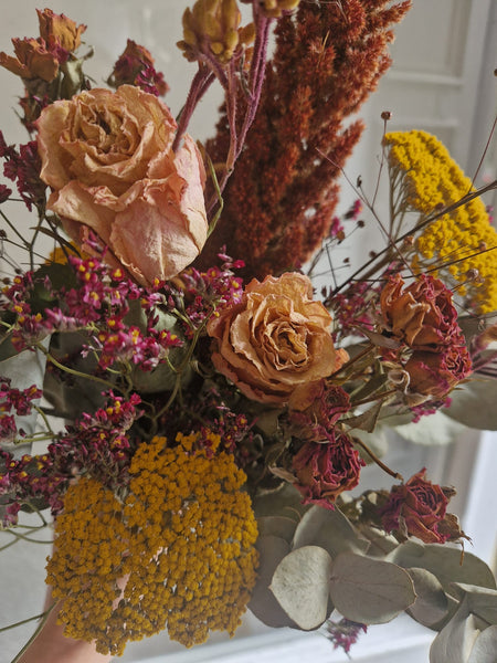Dried flower posy - late summer selection