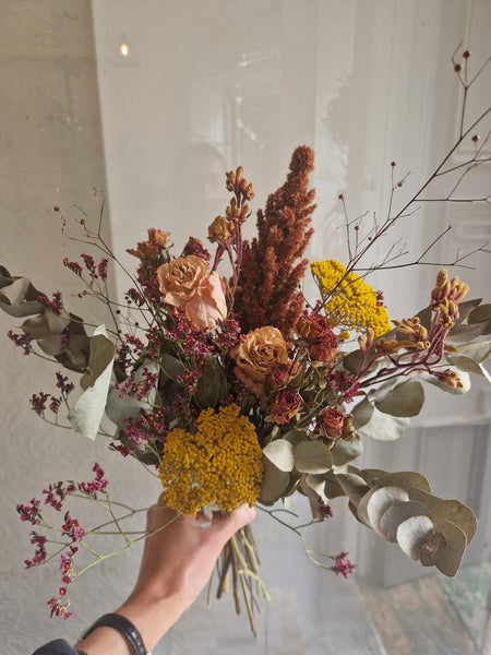 Dried flower posy - late summer selection