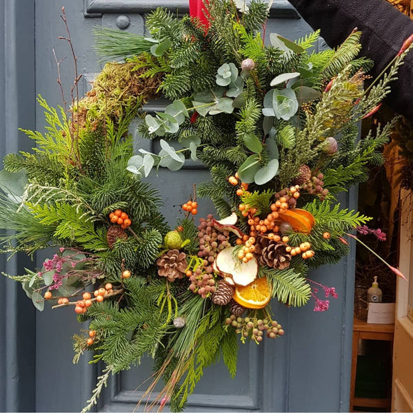 Christmas Wreath Workshop - Monday 5th December 7pm - 9pm - Rose and Ammi Flowers Edinburgh florist