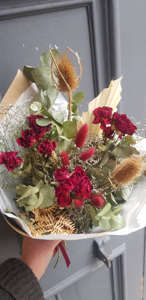 Dried flower bouquet - Valentine mix - small - Rose and Ammi Flowers Edinburgh florist