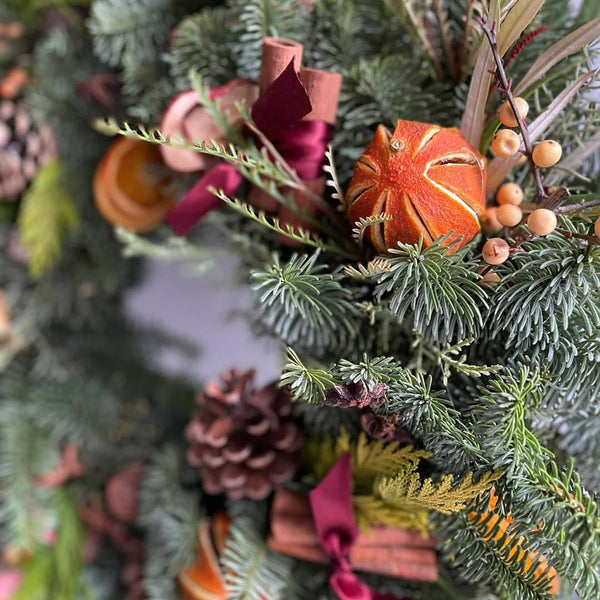 A fresh Christmas Wreath - pre-order now for delivery/collection from 1st December - Rose and Ammi Flowers Edinburgh florist
