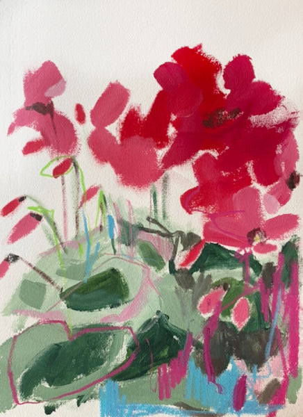 Painting by Amelia McComb - Cyclamen - Rose and Ammi Flowers Edinburgh florist