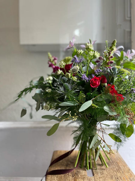 Wild Romance Bouquet - Christmas Flowers at Rose and Ammi Flowers Edinburgh florist